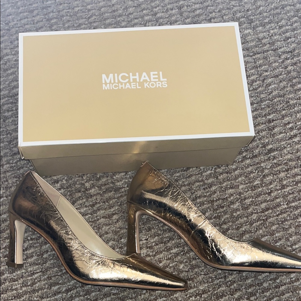 Michael Kors DARRAH Metallic Gold Heels